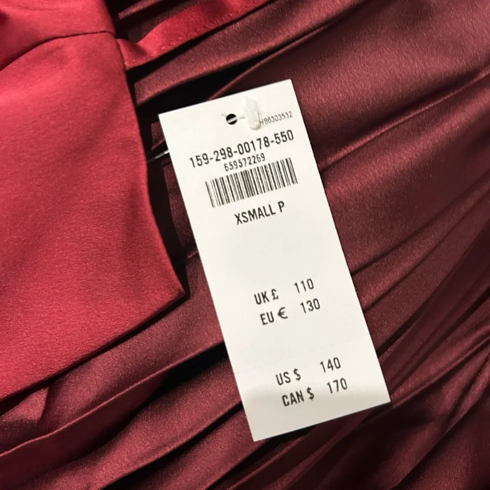 The A&F Giselle Clasp-Back Pleated Midi Dress NWT size XSP - Picture 8 of 9